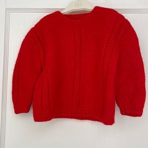 FESTIVE RED WOOL SWEATER